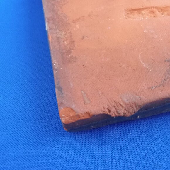 vintage moravian brown square tile artisan silversmith tile 4'' - Picture 7 of 7